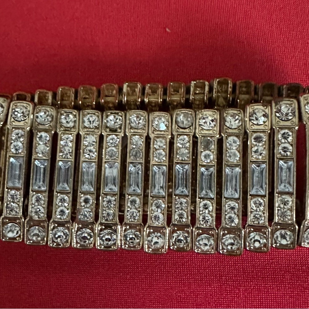 Gold and Silver Art Deco Crystal Bracelet